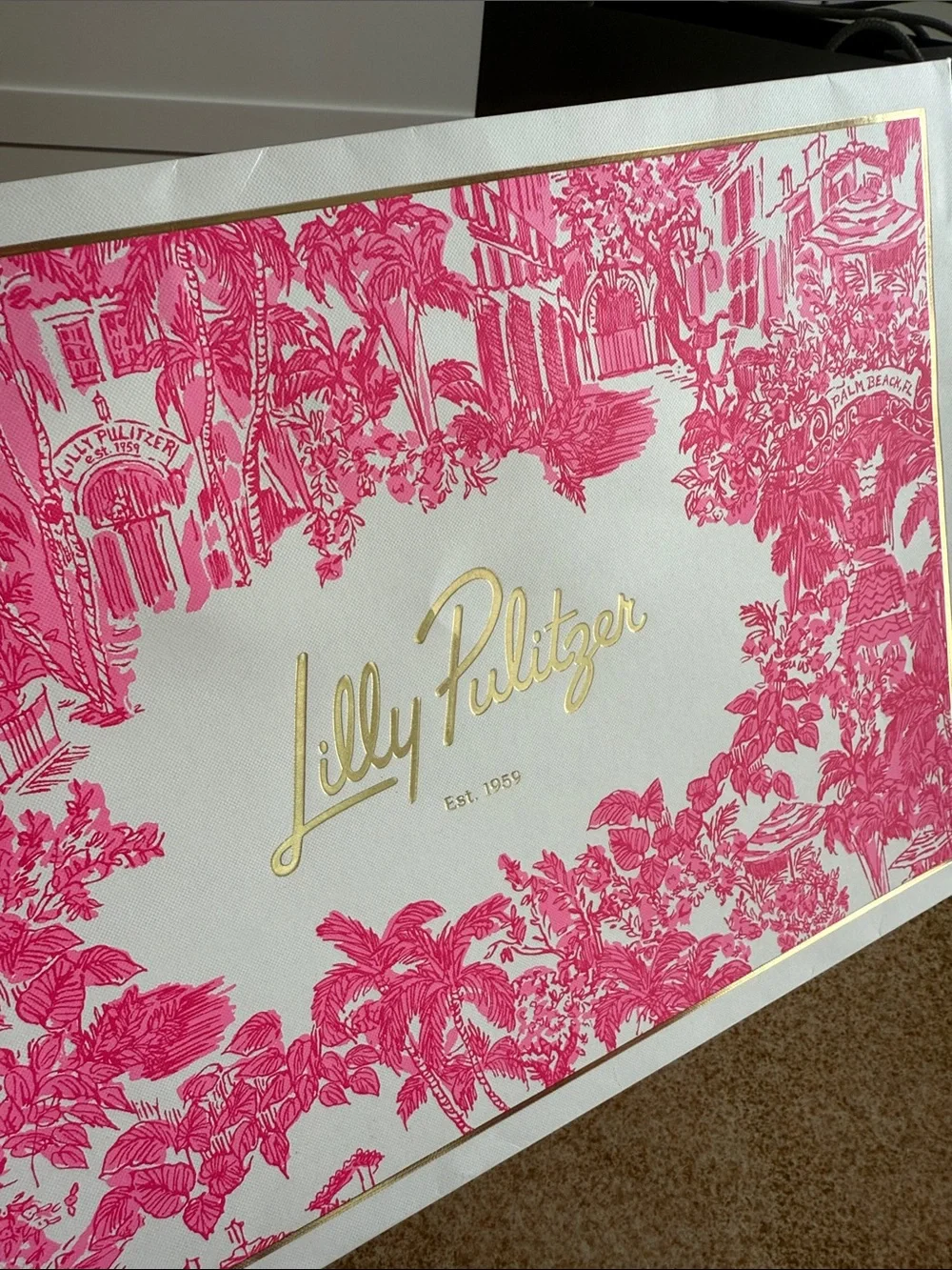 Stubbs & Wootton, Lilly Pulitzer and Longchamp gift bags. Lot of 3